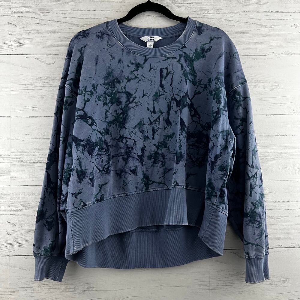 Joy Lab Blue Tie Dye Pullover Sweatshirt Size L